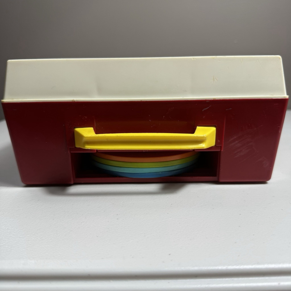 Vintage Toy Fisher-Price 1971 Record Player Music Box with 4 Discs - Picture 7 of 8